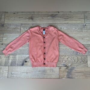 Tea Collection Orange V-Neck Cardigan Sweater size 6